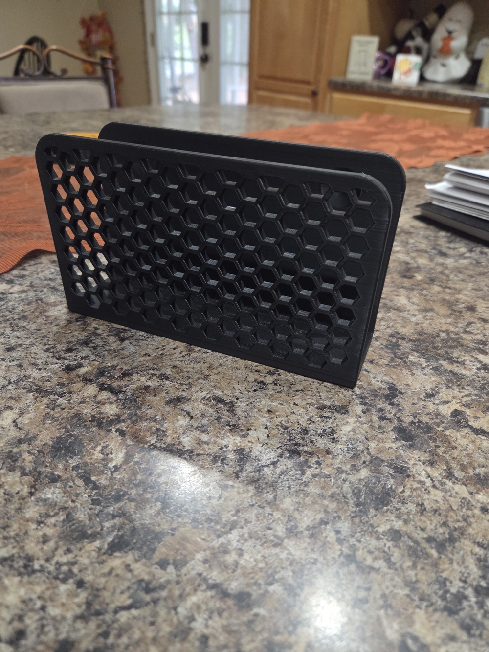 Honeycomb Black Napkin/Letter Holder